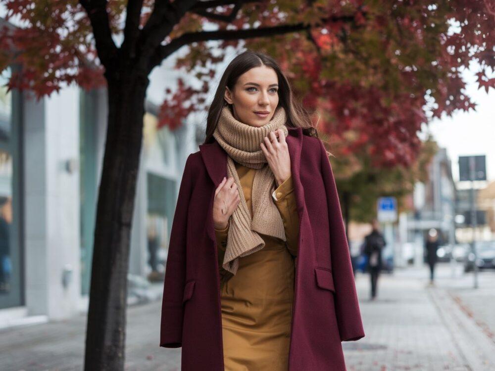 czarne buty do bordowego płaszcza