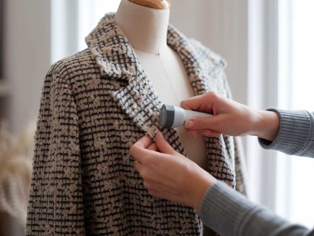 czyszczenie płaszcza z kłaczków