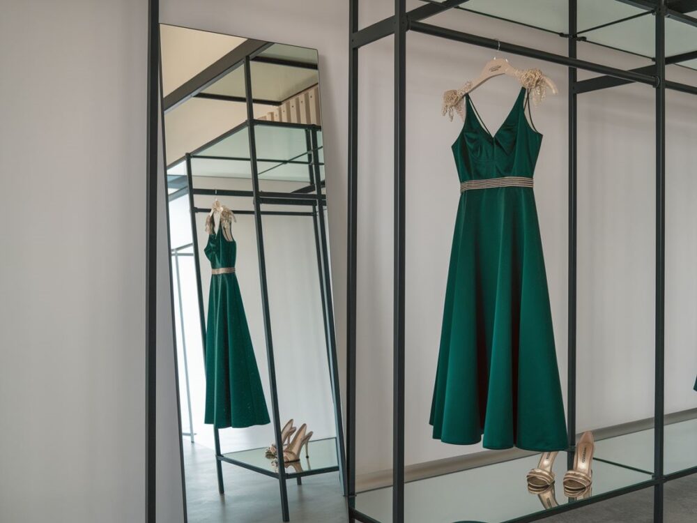 dobór szpilek do zielonej sukienki