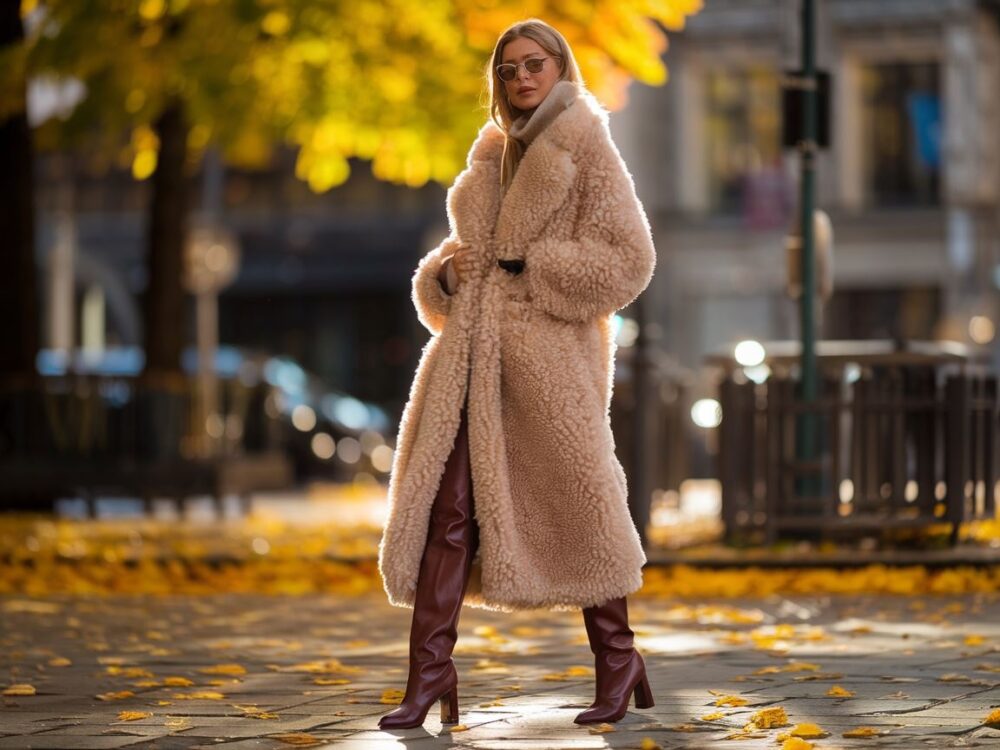 eleganckie botki i płaszcz alpaka