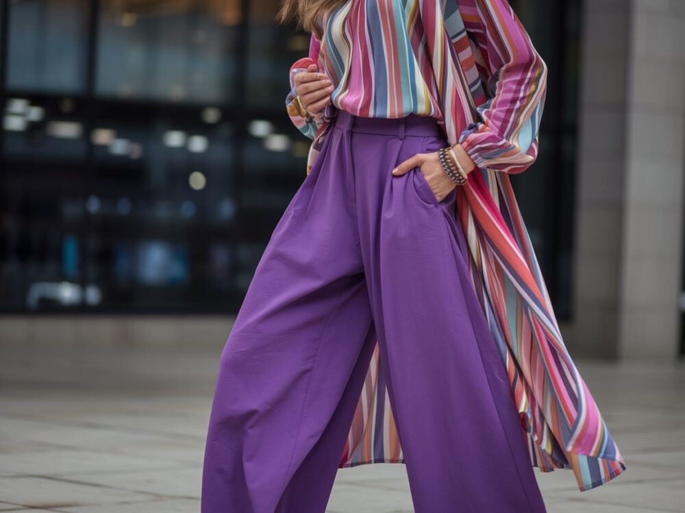 outfit z szerokimi spodniami