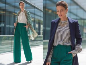 stylizacja z zielonymi spodniami