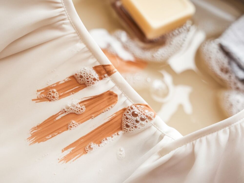 świeża biała bluzka po usunięciu plamy