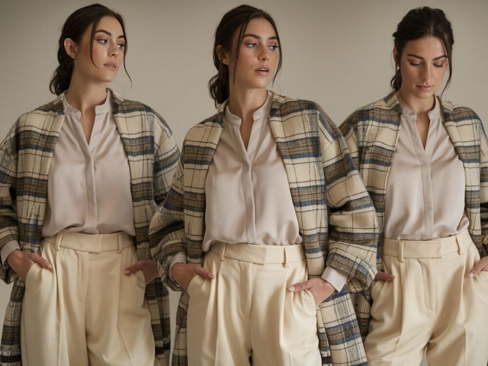 bluzka do kremowych spodni