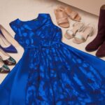 eleganckie szpilki i niebieska sukienka