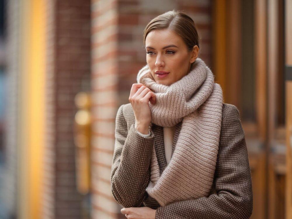 jesienna stylizacja z szalikiem