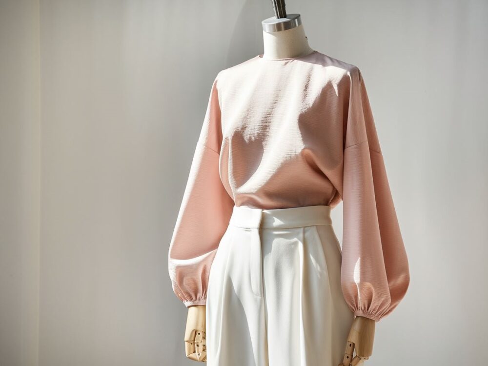 modny outfit z białymi spodniami