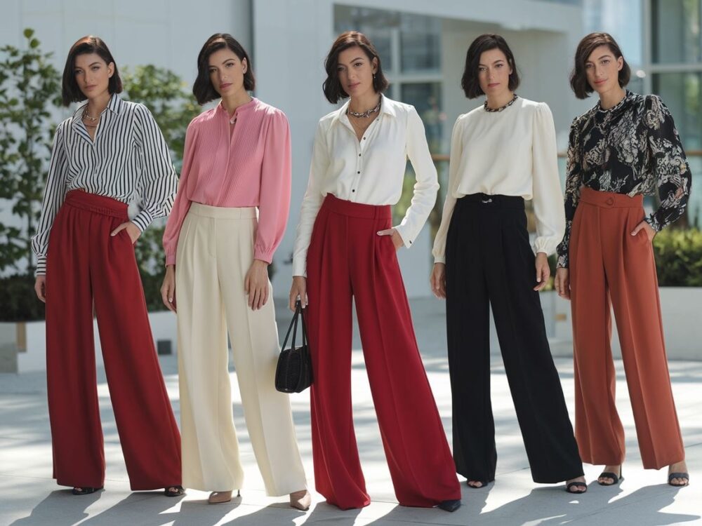 outfit z czerwonymi spodniami
