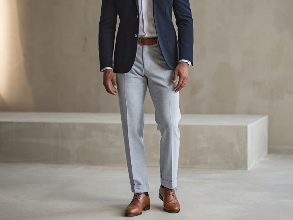 spodnie do niebieskiej marynarki